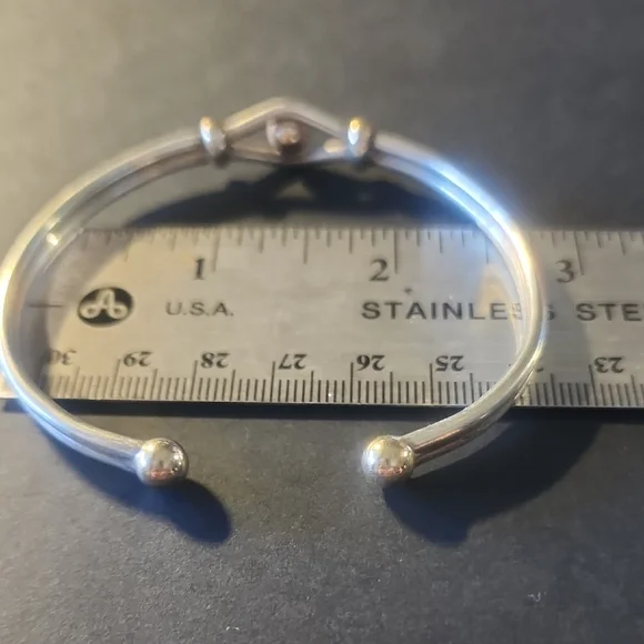 EDEN Original EYE Silver Open-Ended Cuff Bracelet with Bead Embellishments - Picture 2 of 4